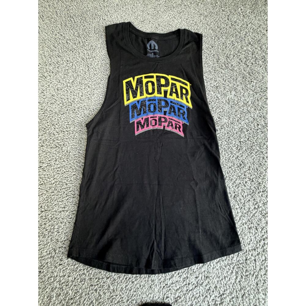Mopar Tank Womens S Black Tagless Lightweight Crew Neck Jersey Casual Sleeveless